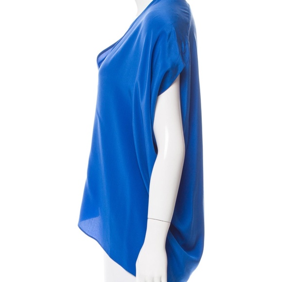Cut25 by Yigal Azrouël Silk Blouse in Cobalt - Picture 3 of 3